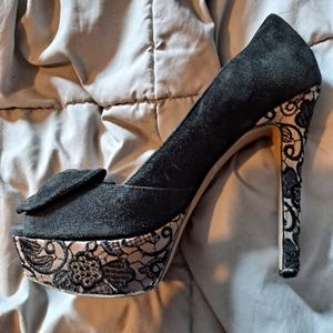 Black and nude heels